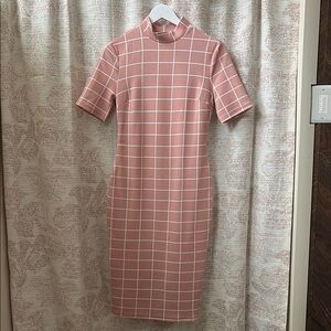 Pink Grid Pattern Dress